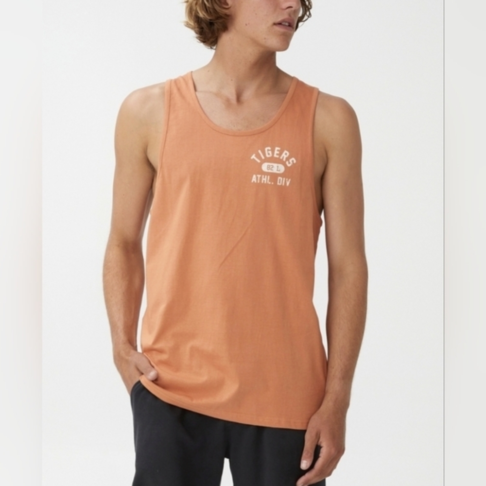 Tbar‎ Cotton On Men's Muscle Tank Top. Size XS Tigers Athl. DIV. NWT Caramel